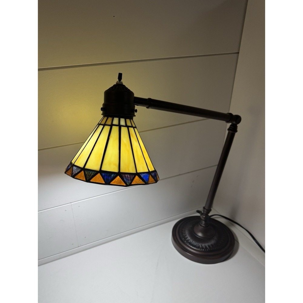 Tiffany Stained Glass Craftsman Craftsmen Style Gooseneck Lamp